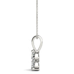 14K White Gold Lab Diamond 3-Stone Pendant