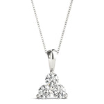 14K White Gold Lab Diamond 3-Stone Pendant