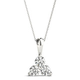 White Platinum 3-Stone Lab Diamond Pendant