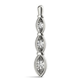 White Platinum 3-Stone Lab Diamond Pendant