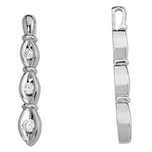 14K White Gold Lab Diamond Trilogy Pendant