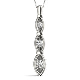 White Platinum 3-Stone Lab Diamond Pendant