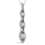 14K White Gold Lab Diamond Trilogy Pendant