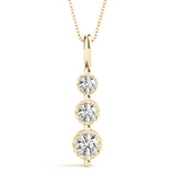 14K Yellow Gold Lab Diamond 3-Stone Pendant