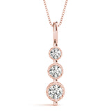 Rose Gold Lab Diamond 3-Stone Pendant 0.40ctw