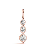 Rose Gold Lab Diamond 3-Stone Pendant 0.40ctw