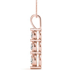 Rose Gold Lab Diamond 3-Stone Pendant 0.40ctw