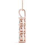 Rose Gold Lab Diamond 3-Stone Pendant 0.40ctw