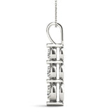 18K White Gold 0.40ctw Lab Diamond 3-Stone Pendant