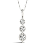 White Platinum 3-Stone Diamond Pendant