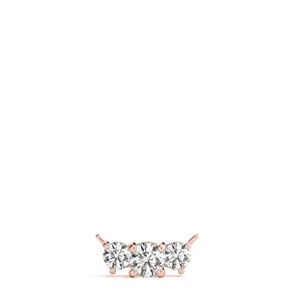 14K Rose Gold 3-Stone Diamond Pendant