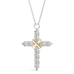18K Yellow Gold Diamond Religious Cross Pendant