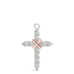 Rose Gold Diamond Cross Pendant | Religious Jewelry
