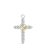 18K Yellow Gold Diamond Religious Cross Pendant