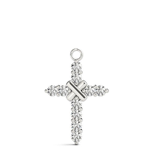 White Platinum Diamond Cross Pendant Religious Jewelry