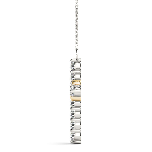 14K Yellow Gold Diamond Religious Cross Pendant