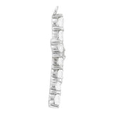 14K White Gold Diamond Cross Pendant