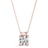 1 CT Lab Diamond Rose Gold Solitaire Pendant
