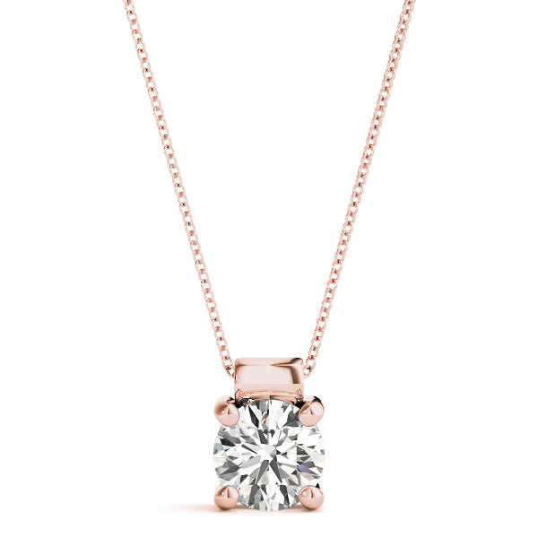 1 Carat Lab Diamond Rose Gold Solitaire Pendant