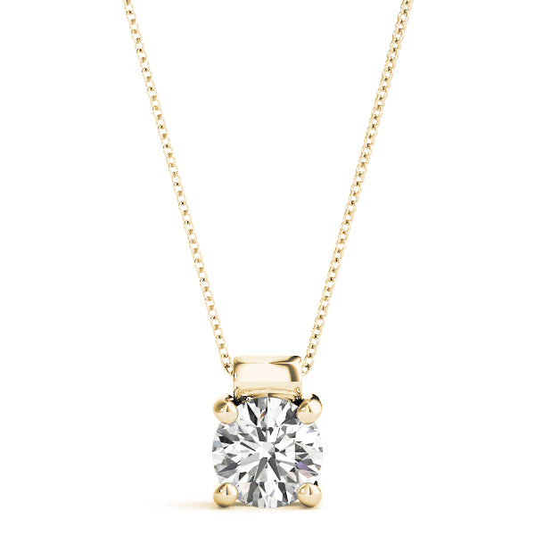 1 Carat Lab Diamond 18K Yellow Gold Solitaire Pendant