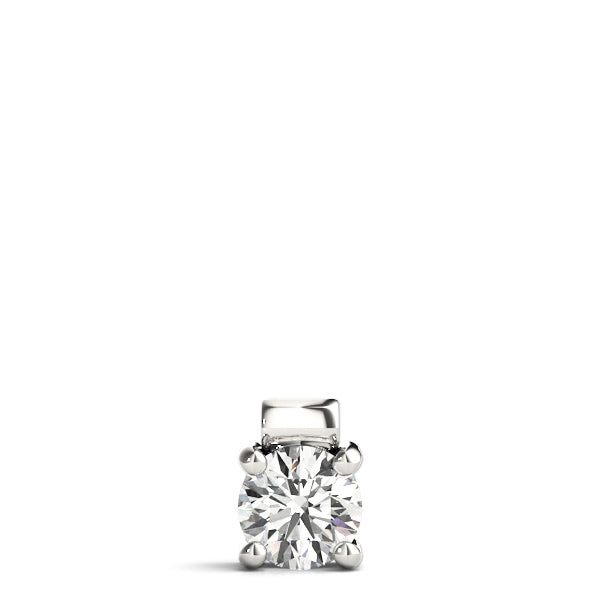 14K White Gold Diamond Solitaire Pendant