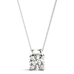 14K White Gold Diamond Solitaire Pendant