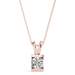 1 CT Lab Diamond Rose Gold Solitaire Pendant