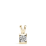 18K Yellow Gold Round Diamond Pendant