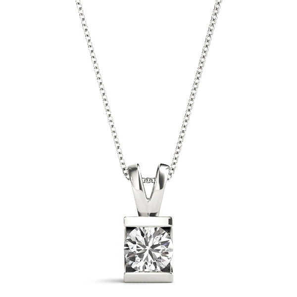 1 CT Lab Diamond 18K White Gold Pendant