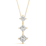 14K Yellow Gold Lab Diamond 3-Stone Pendant