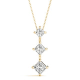 14K Yellow Gold Lab Diamond 3-Stone Pendant