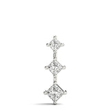 14K White Gold Lab Diamond 3-Stone Square Pendant