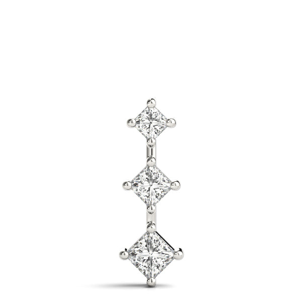 Platinum Square Diamond 3-Stone Pendant