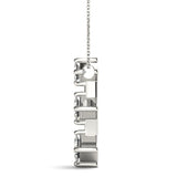 Platinum Square Diamond 3-Stone Pendant