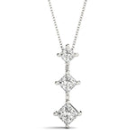 Platinum Square Diamond 3-Stone Pendant