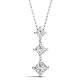 Platinum Square Diamond 3-Stone Pendant