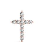 Rose Gold Diamond Religious Cross Pendant