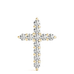 18K Yellow Gold Diamond Religious Cross Pendant