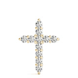 18K Yellow Gold Diamond Religious Cross Pendant