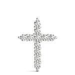 18K White Gold Lab Diamond Religious Cross Pendant