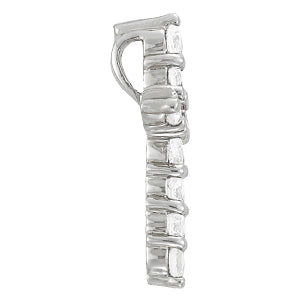 14K White Gold Diamond Religious Cross Pendant