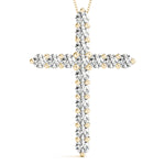 18K Yellow Gold Diamond Cross Pendant Jewelry