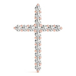 18K Rose Gold Lab Diamond Religious Cross Pendant