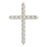 18K Yellow Gold Diamond Cross Pendant Jewelry