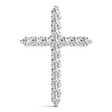 Diamond Religious Cross Pendant - 14K White Gold