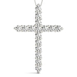 White Platinum Diamond Cross Pendant Religious Jewelry