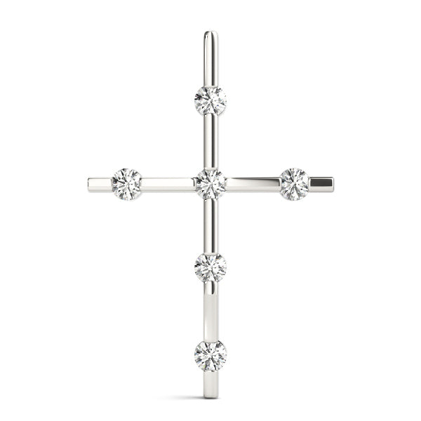 White Platinum Diamond Cross Pendant Jewelry