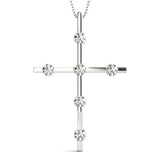 White Platinum Diamond Cross Pendant Jewelry