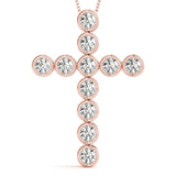 Rose Gold Diamond Cross Pendant | Religious Jewelry