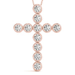 Rose Gold Diamond Cross Pendant | Religious Jewelry